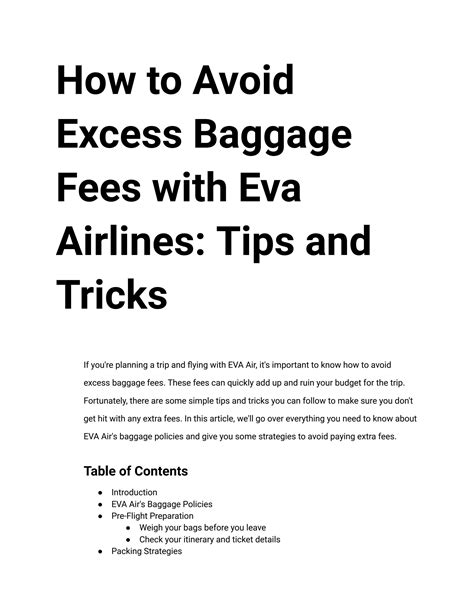 eva airline extra baggage fee.